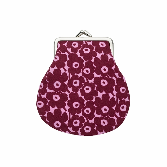 Marimekko Pikkuinen Unikko Burgundy / Pink Small Coin Purse