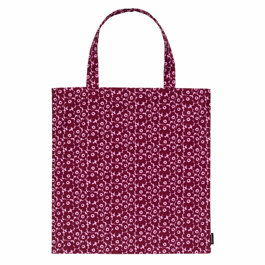 Marimekko Pikkuinen Unikko Burgundy / Pink Tote Bag