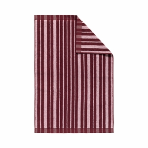 Marimekko Raide Burgundy / Pink Hand Towel