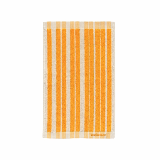 Marimekko Raide Saffron Orange / Cream Guest Towel