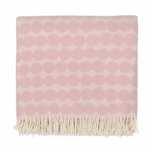 Marimekko Rasymatto Light Pink / Cream Wool Throw Blanket