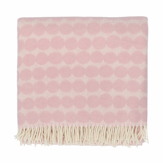 Marimekko Rasymatto Light Pink / Cream Wool Throw Blanket