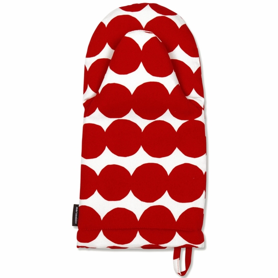 Marimekko Rasymatto Red / White Oven Mitt Aprons, Oven Mitts, & Pot Holders