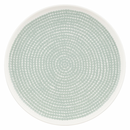 Marimekko Rasymatto Sage / White Dinner Plate