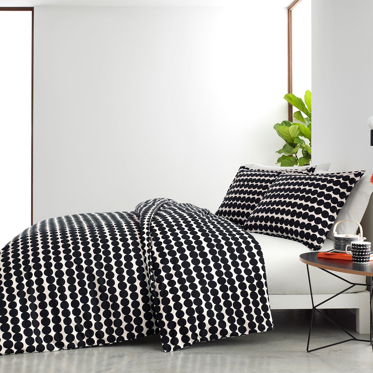 Marimekko Rasymatto White / Black Twin Duvet Cover Set Marimekko
