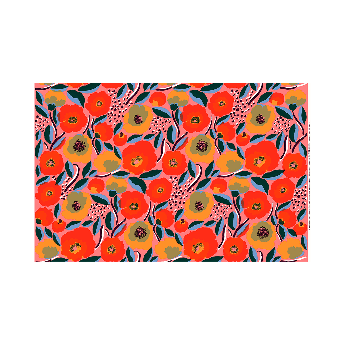 Marimekko Rosarium Pink / Multi Fabric Marimekko Cotton Fabrics