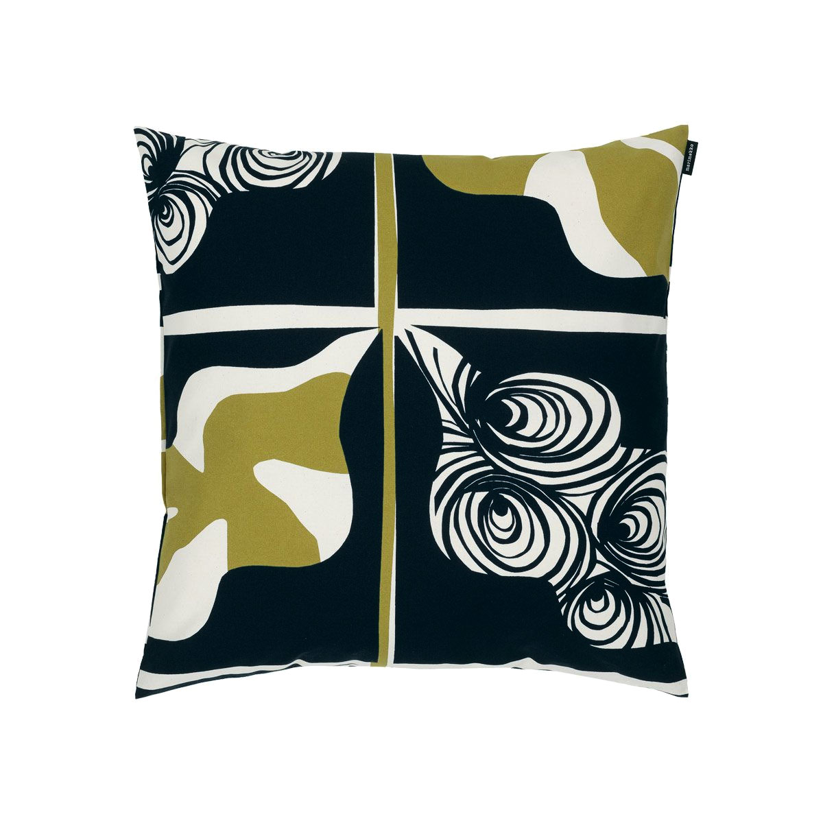 Marimekko Rukinlapa Midnight Blue / Olive Throw Pillow Throw Pillows