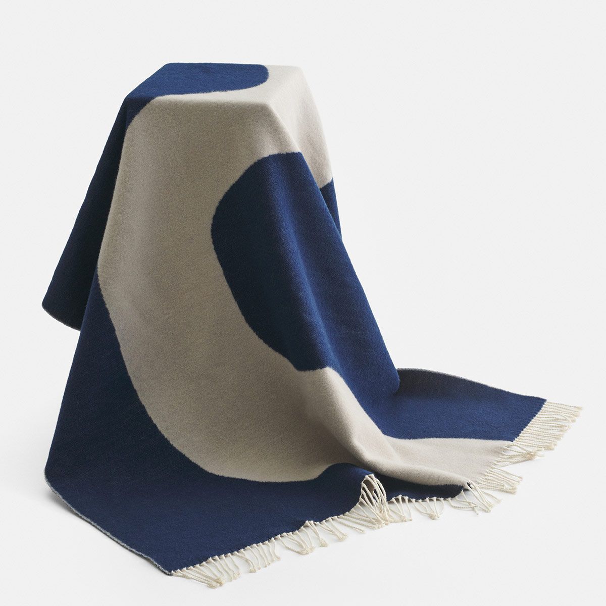Marimekko Seireeni Navy / Beige Throw Blanket Blankets