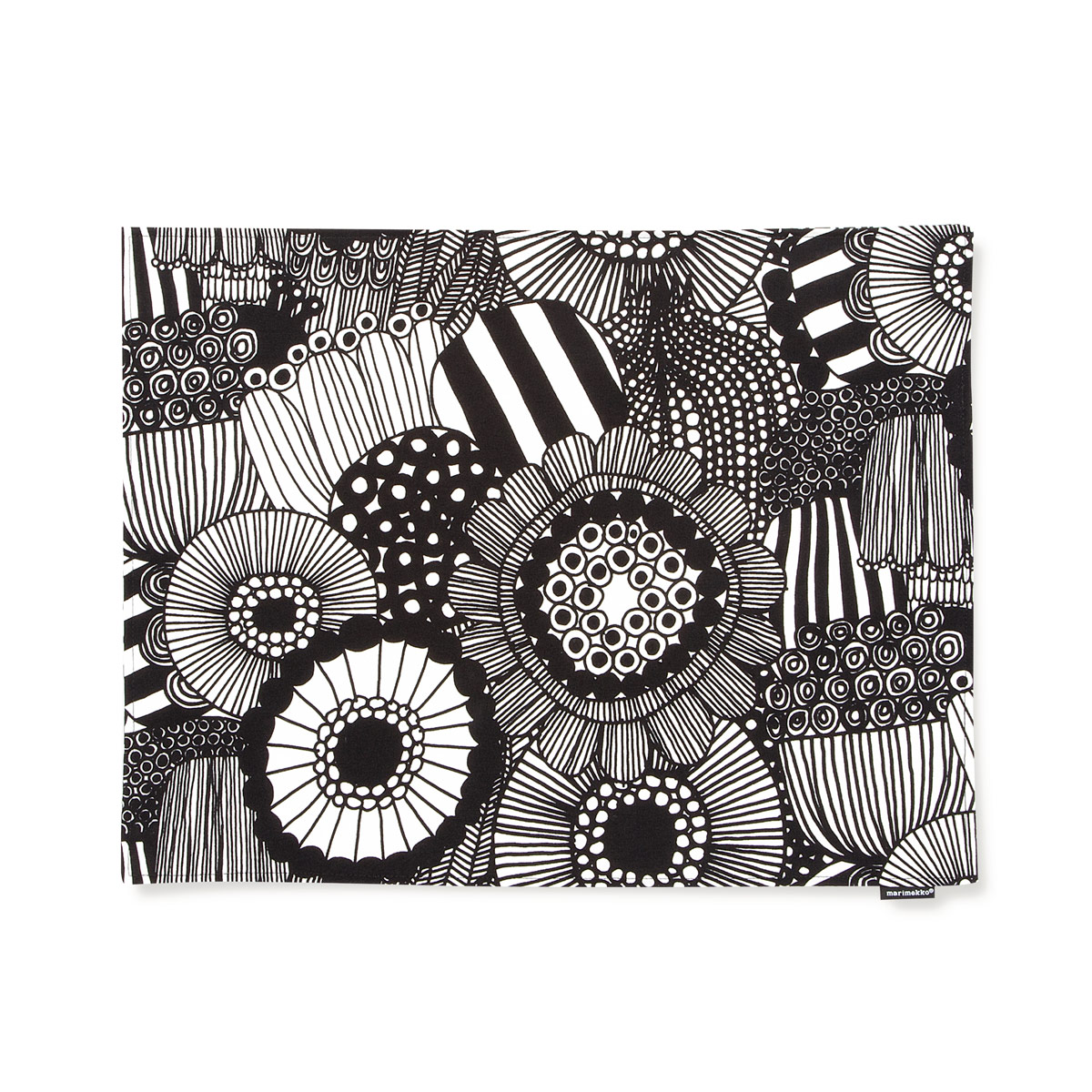 Marimekko Siirtolapuutarha Black AcrylicCoated Cotton Placemat Placemats