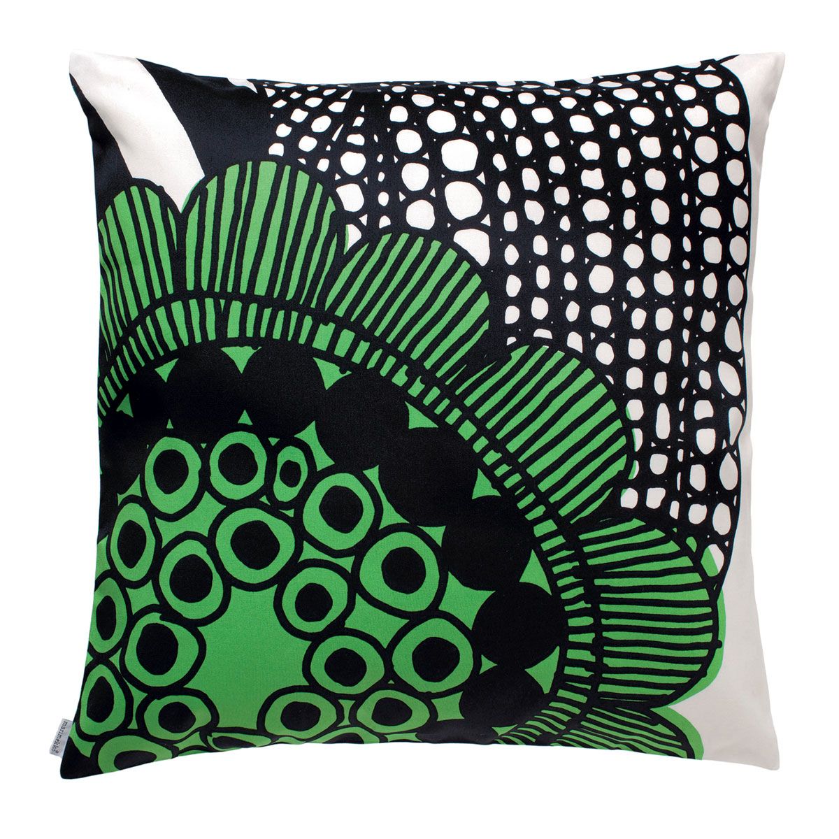 Marimekko Siirtolapuutarha White / Black / Green Large Throw Pillow
