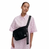Marimekko Solid Black Medium Sling Shoulder Bag w/ Unikko Strap