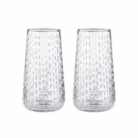 Marimekko Syksy Clear Glass Flutes - Set of 2
