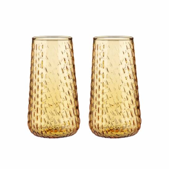 Marimekko Syksy Honey Glass Flutes - Set of 2