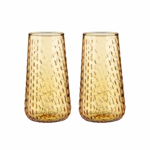 Marimekko Syksy Honey Glass Flutes - Set of 2