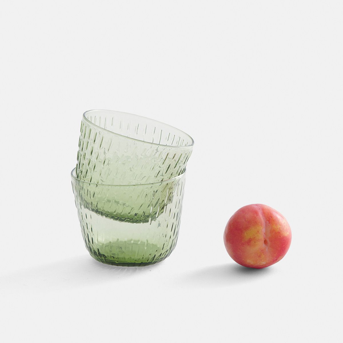 Marimekko Syksy Olive Green Glass Tumblers Set of 2 Outlet Sale