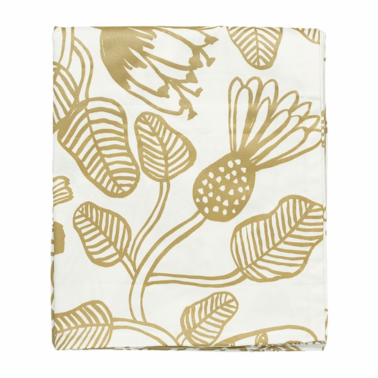 Marimekko Tiara Gold / White Tablecloth