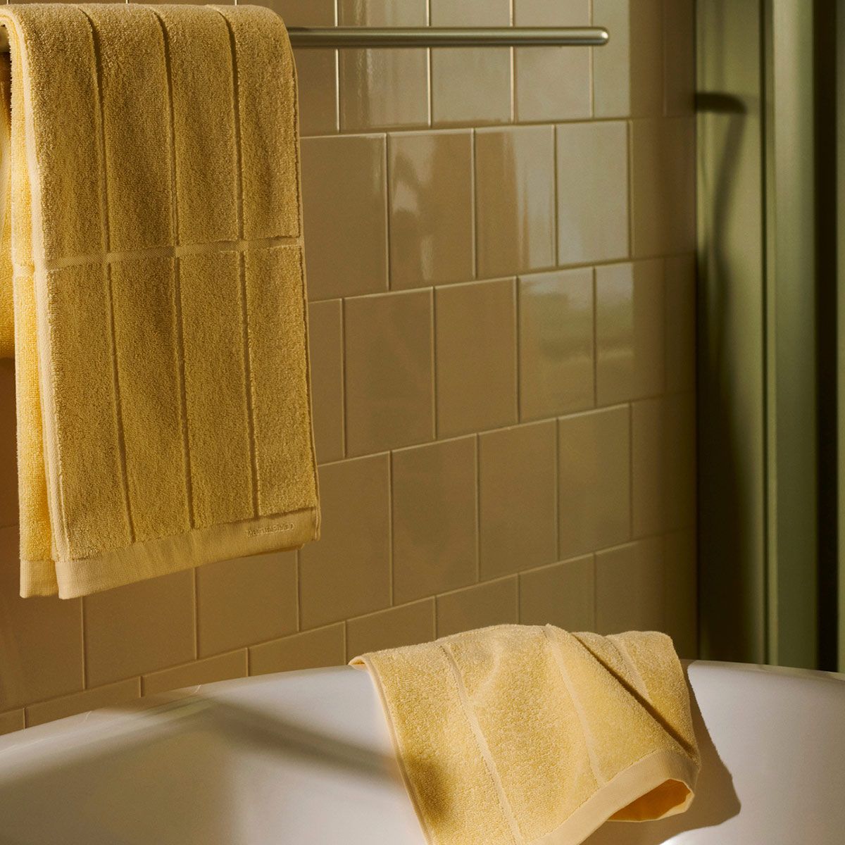 Marimekko Tiiliskivi Pastel Yellow Bath Towel New Arrivals