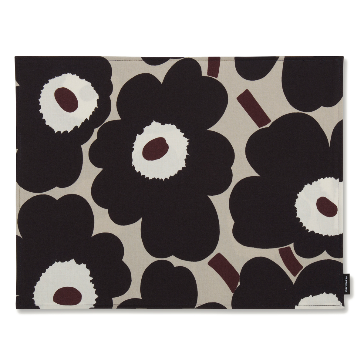 Marimekko Unikko Beige / Charcoal Acryliccoated Cotton Placemat Placemats