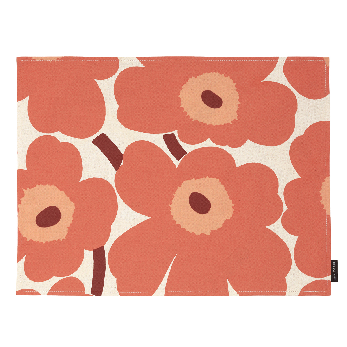 Marimekko Unikko Apricot / Peach / Burgundy AcrylicCoated Placemat
