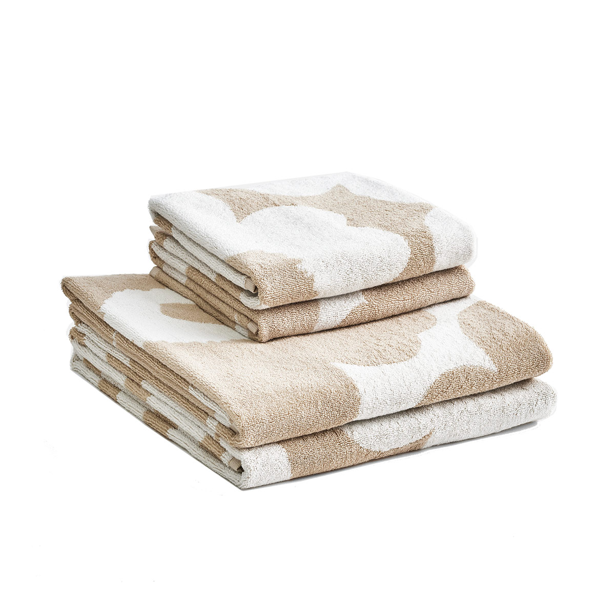 Marimekko Unikko Beige Bath & Hand Towel Set Marimekko Towels