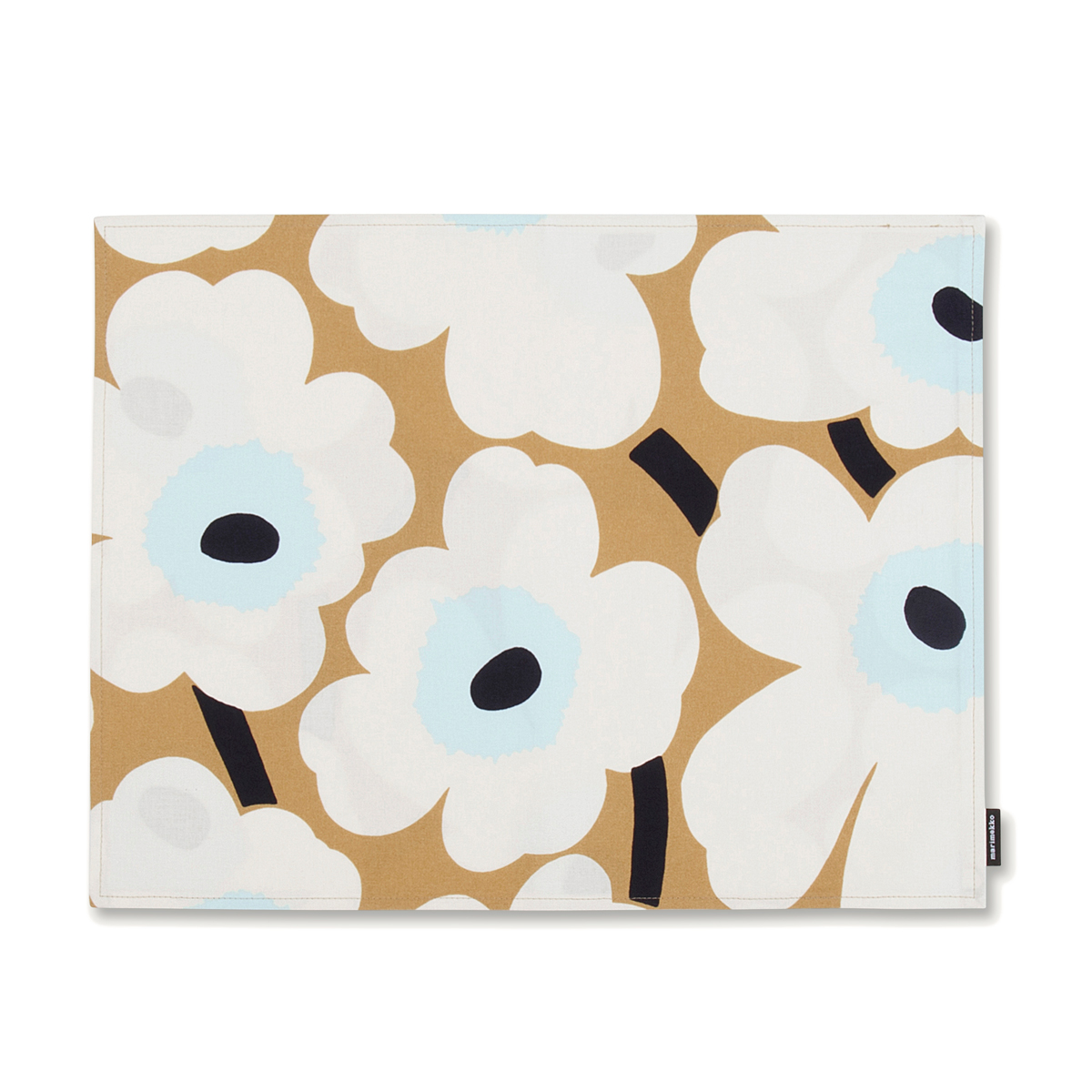 Marimekko Unikko Beige / Blue AcrylicCoated Cotton Placemat Placemats