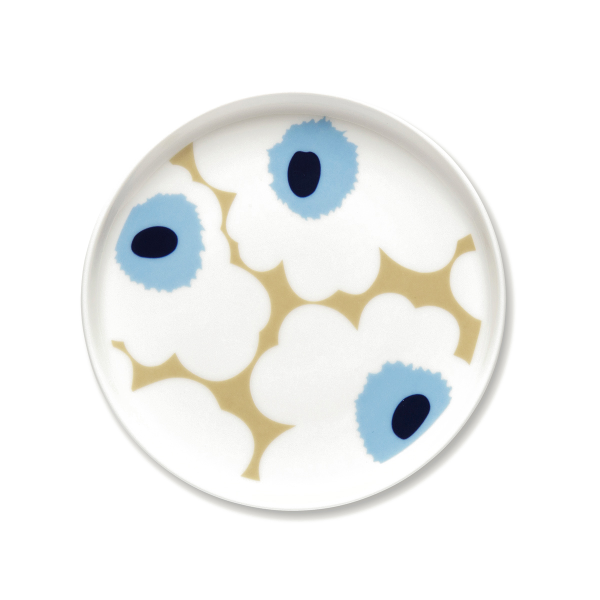Marimekko Unikko Beige / Blue Snack Plate Marimekko Plates