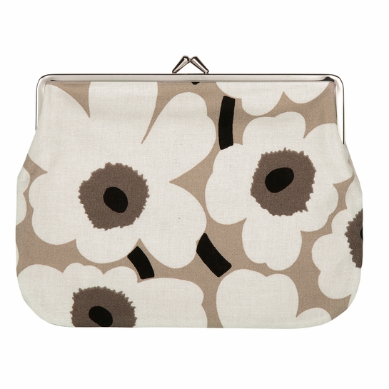 Marimekko Unikko Beige / Ivory / Black Large Coin Purse