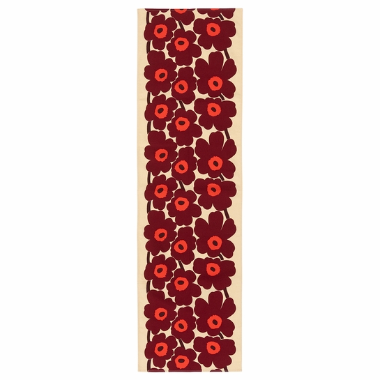 Marimekko Unikko Burgundy / Red / Beige Table Runner