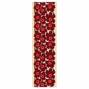 Marimekko Unikko Burgundy / Red / Beige Table Runner