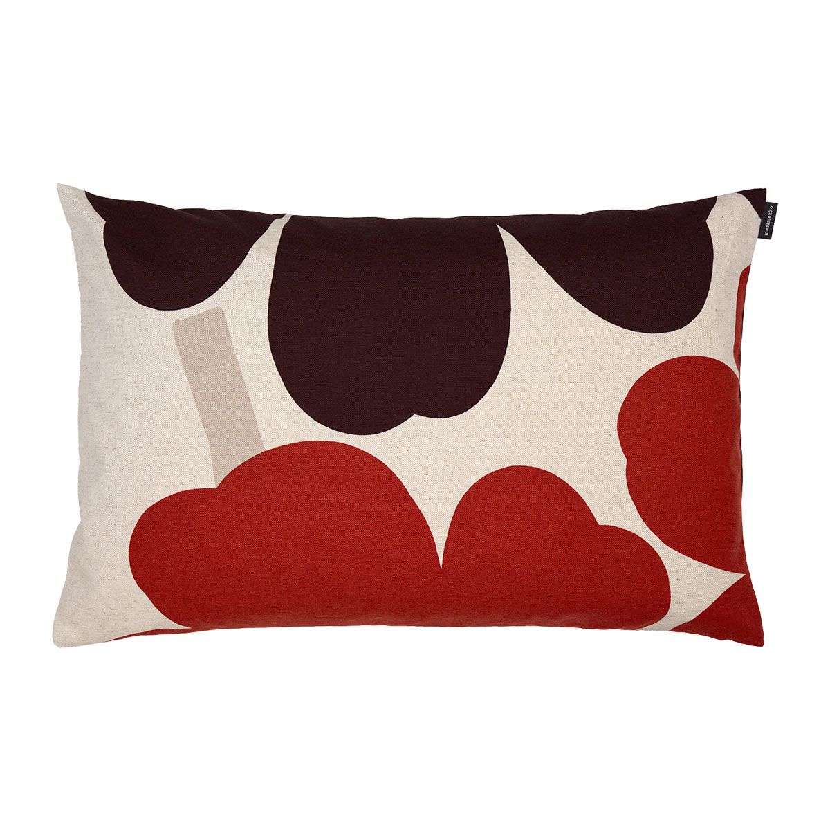 Marimekko Unikko Cotton / Red / Burgundy Lounge Pillow Throw Pillows