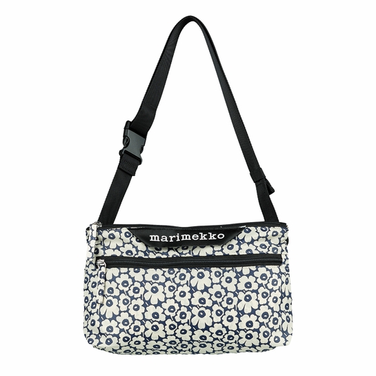 Marimekko Unikko Cream / Dark Blue Small Neat Crossbody Shoulder Bag