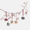 Marimekko Unikko Dark Red / Beige / White Ornaments - Set of 2
