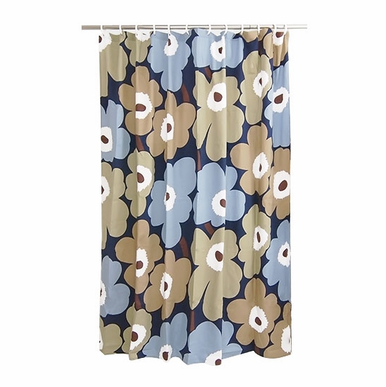 Marimekko Unikko Dusk Cotton Shower Curtain Marimekko Shower Curtains