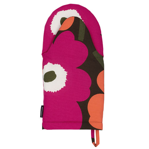 Marimekko Unikko Fuchsia/Orange Oven Mitt Aprons, Oven Mitts, & Pot