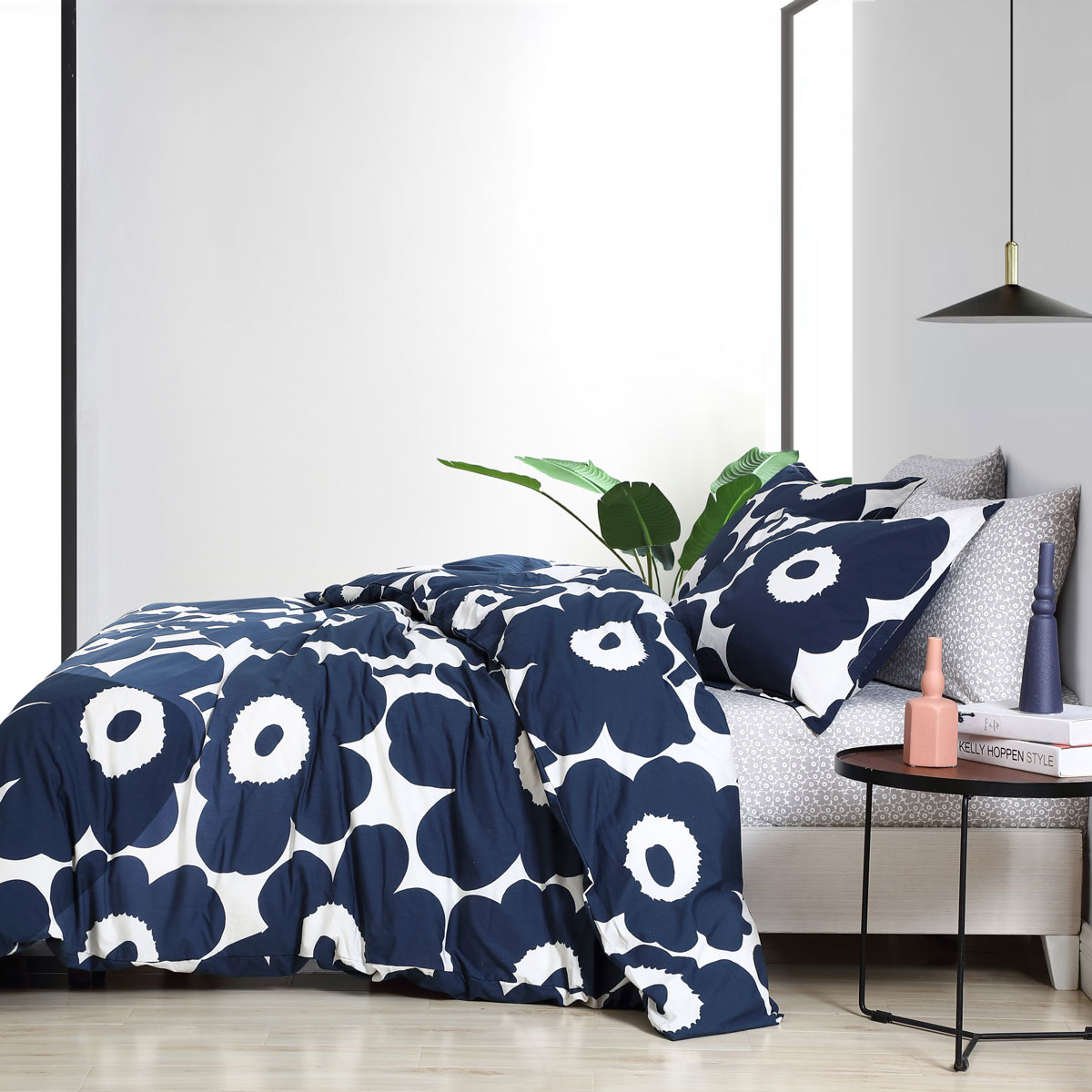 Marimekko Unikko Indigo Twin Duvet Cover Set Marimekko Unikko Indigo