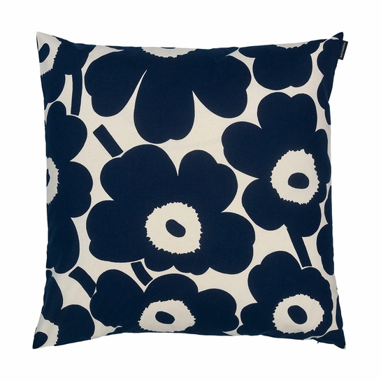 Marimekko Unikko Navy / White Large Throw Pillow Marimekko Sale