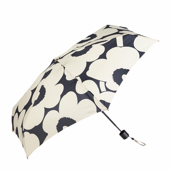 Marimekko Unikko Off White / Black Mini Manual Umbrella Marimekko