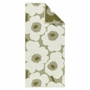Marimekko Unikko Olive Green / Cream Bath Towel