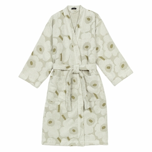 Marimekko Unikko Olive Green / Cream Bathrobe