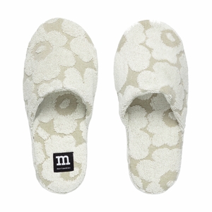 Marimekko Unikko Olive Green / Cream Slippers