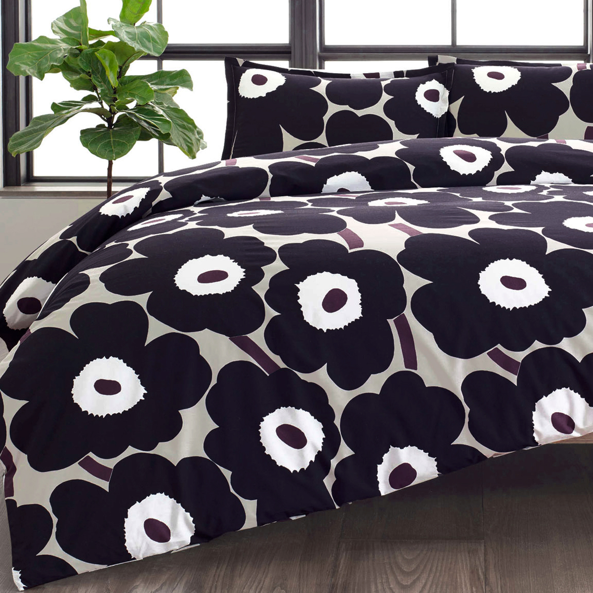 Marimekko Unikko Paloma Full / Queen Duvet Cover Set Marimekko Unikko