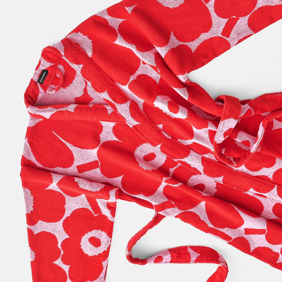 Marimekko Unikko Pink / Red Bathrobe Marimekko Bathrobes & Slippers