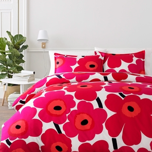 marimekko 毛布 MA-40120 140×200cm レッド Amazon.com: MARIMEKKO - King Duvet Cover Set, Cotton Bedding