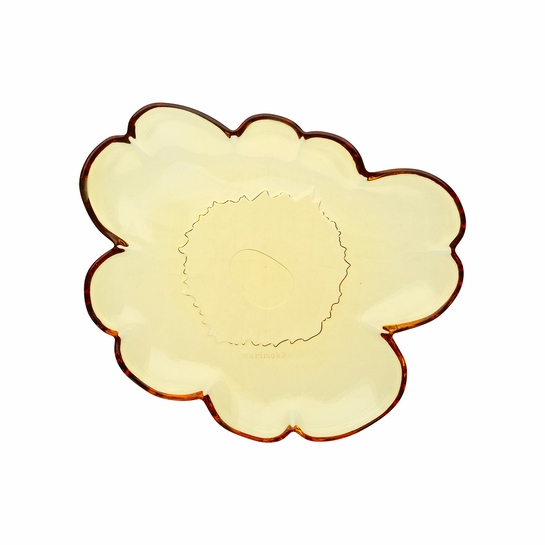 Marimekko Unikko Shape Amber Glass Plate