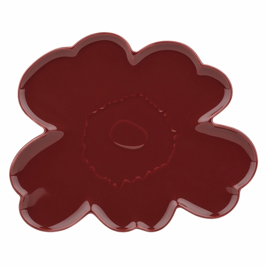 Marimekko Unikko Shape Dark Red Serving Plate