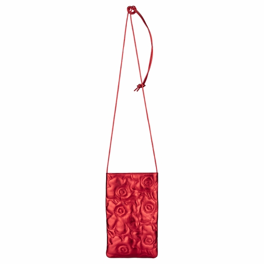 Marimekko Unikko Shiny Red Phone Pocket Shoulder Bag
