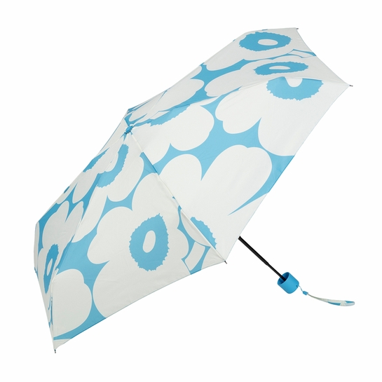 Marimekko Unikko Sky Blue / Off White Mini Manual Umbrella