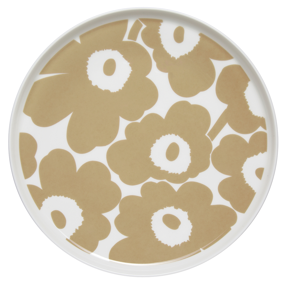 Marimekko Unikko White / Beige Dinner Plate Marimekko Unikko Dinnerware