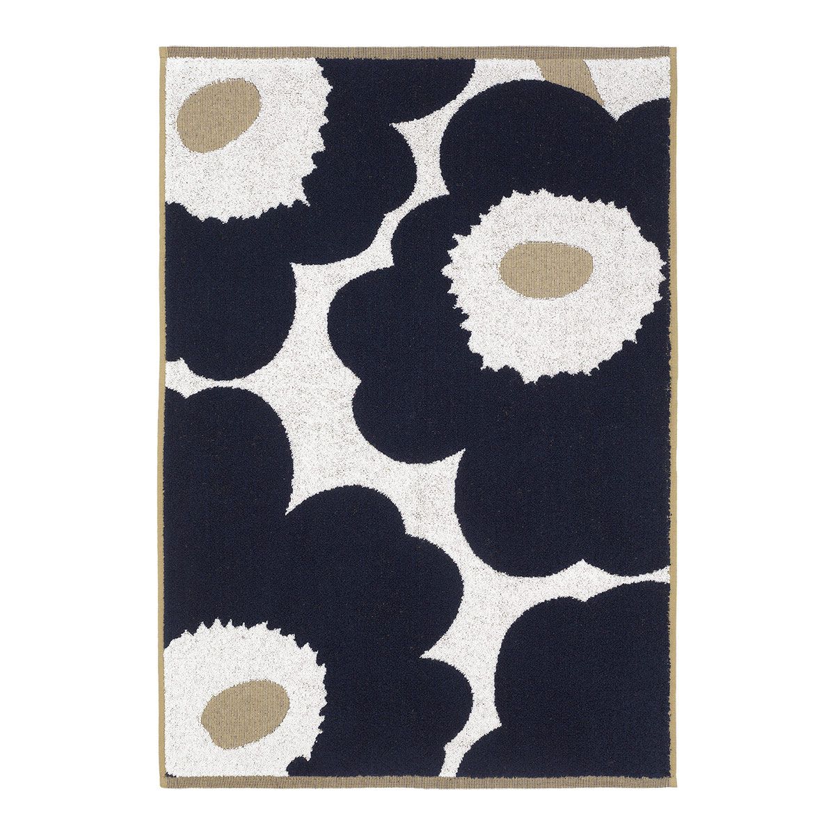 Marimekko Unikko White / Dark Blue / Gold Hand Towel Marimekko Unikko