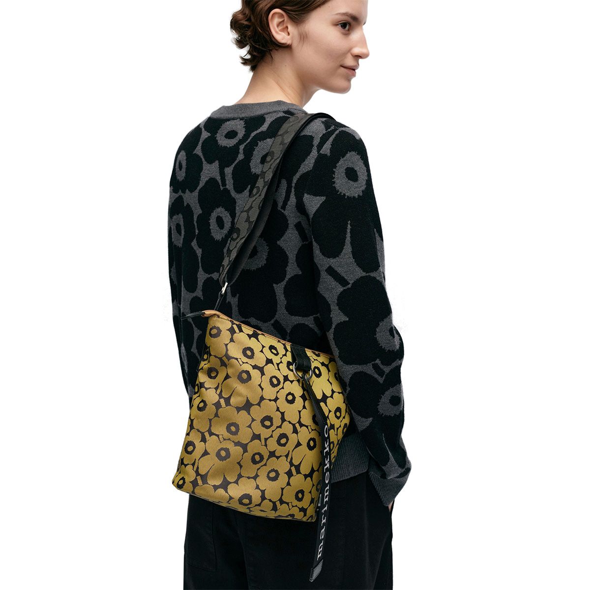 Marimekko Unikko Yellow / Black Carry All Bag Marimekko Handbags